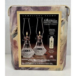 Lamp Light Farms Petite Bordeaux Oil Lamp Set of 2 Includes Lamp Oil